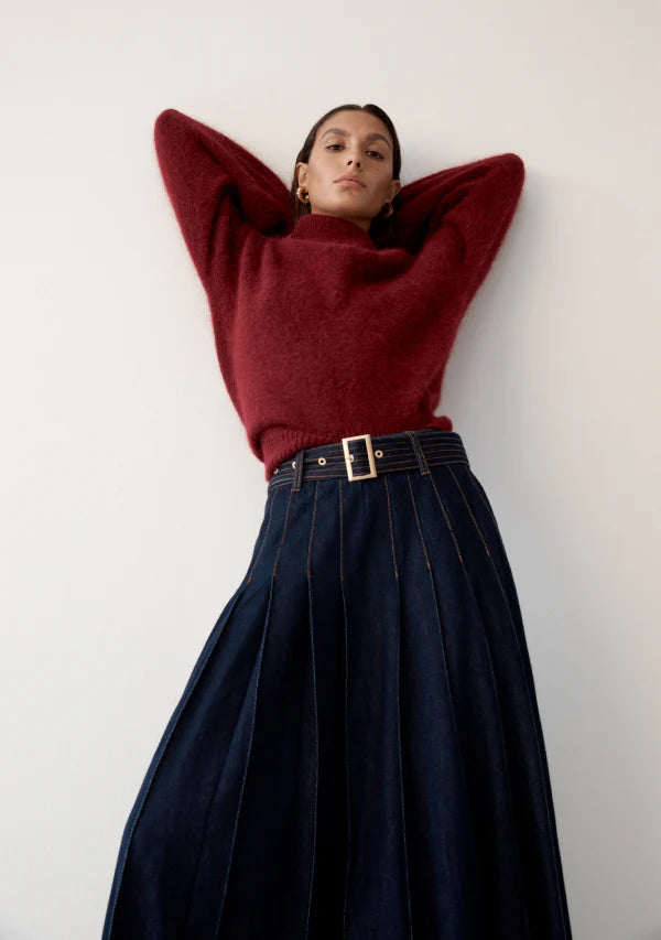 MOS THE LABEL SIA DENIM SKIRT DEEP INDIGO