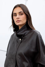 Load image into Gallery viewer, STORIES BE TOLD ENSEMBLE FUNNEL NECK ZIP THROUGH JACKET CHOCOLATE

