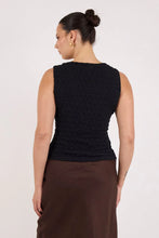 Load image into Gallery viewer, AMONG THE BRAVE UNTAMED BLACK LACE SLEEVELESS BOAT NECK TOP
