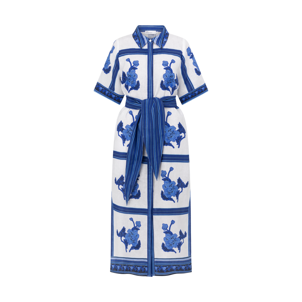 PRE ORDER - ZOE KRATZMANN GLOBE DRESS AZURE COLLAGE