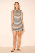 Load image into Gallery viewer, MØN RENN DALLAS MINI DRESS BLUE/BROWN STRIPE
