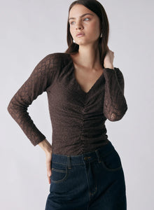 ESMAEE EXILE LACE TOP CAROB