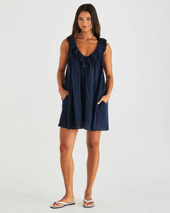 SASS BELEN RUFFLED NECK MINI DRESS
