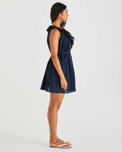 SASS BELEN RUFFLED NECK MINI DRESS