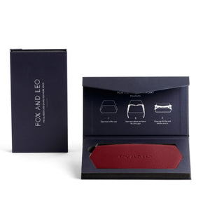 FOX & LEO GLASSES CASE BURGUNDY