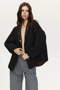 MARLE AGNES JACKET BLACK/CHOCOLATE
