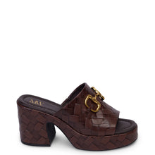 Load image into Gallery viewer, KATHRYN WILSON CARLY MULE CHOCOLATE WOVEN CALF

