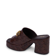 Load image into Gallery viewer, KATHRYN WILSON CARLY MULE CHOCOLATE WOVEN CALF
