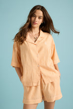 Load image into Gallery viewer, KAREN WALKER  x PAPINELLE SEERSUCKER STRIPE BOXER PJ SET ORANGE/CREAM
