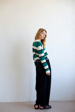 Load image into Gallery viewer, COMMONPLACE PREP STRIPE POLO DARK GREEN
