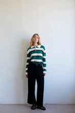 Load image into Gallery viewer, COMMONPLACE PREP STRIPE POLO DARK GREEN
