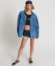 Load image into Gallery viewer, ONE TEASPOON BAY BLUE STUDDED CURTIS DENIM SHIRT
