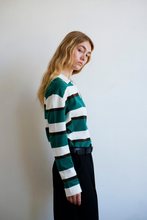 Load image into Gallery viewer, COMMONPLACE PREP STRIPE POLO DARK GREEN
