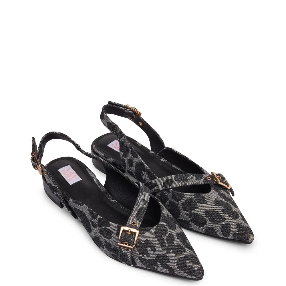KATHRYN WILSON CHELSEA SLINGBACK BLACK DENIM