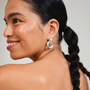 PILGRIM SILVER AGNI EARRINGS