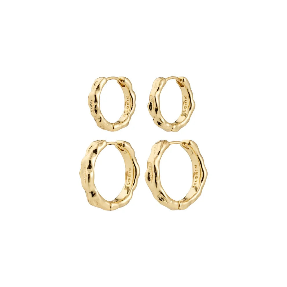PILGRIM GOLD DARBY EARRINGS 2 IN 1 SET