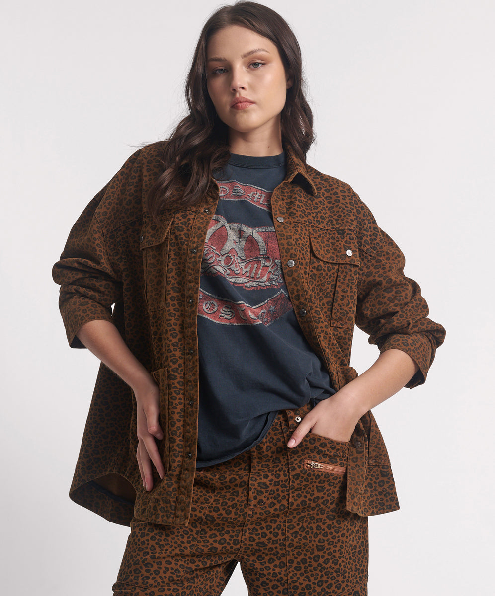 ONE TEASPOON CHEETAH LONGLINE JACKET