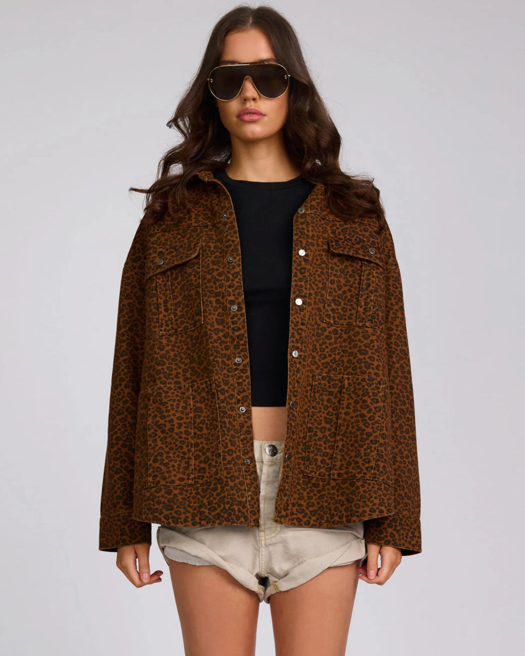 ONE TEASPOON CHEETAH LONGLINE JACKET