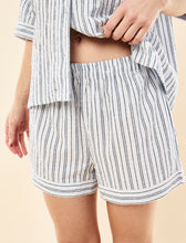 Load image into Gallery viewer, KAREN WALKER X PAPINELLE SEERSUCKER STRIPE BOXER PJS SKY BLUE
