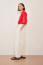 Load image into Gallery viewer, COMMONPLACE BOUNDARY DOUBLE LAYER BARREL PANT CREAM
