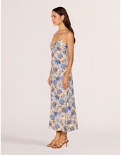 Load image into Gallery viewer, MINK PINK ZINA MIDI DRESS BLUE/BEIGE FLORAL
