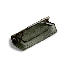 Load image into Gallery viewer, FOX &amp; LEO GLASSES CASE OSTRICH PRINT OLIVE

