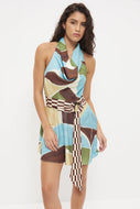 MON RENN ESSENCE MINI DRESS ABSTRACT PAINTERLY