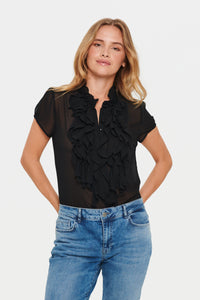 SAINT TROPEZ LILJA TOP BLACK