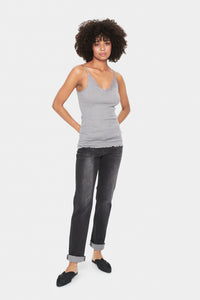 SAINT TROPEZ MAYA STRAP TOP GREY
