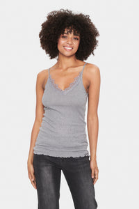 SAINT TROPEZ MAYA STRAP TOP GREY