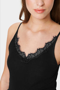 SAINT TROPEZ MAYA STRAP TOP BLACK