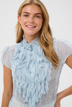 Load image into Gallery viewer, COMING SOON | SAINT TROPEZ LILJA CRINKLE SS SHIRT CERULEAN BLUE TURTLEDOVE

