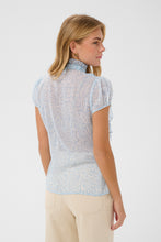 Load image into Gallery viewer, COMING SOON | SAINT TROPEZ LILJA CRINKLE SS SHIRT CERULEAN BLUE TURTLEDOVE

