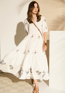 POL BOTANIST TIERED DRESS