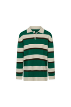 Load image into Gallery viewer, COMMONPLACE PREP STRIPE POLO DARK GREEN
