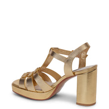 Load image into Gallery viewer, KATHRYN WILSON BLAKE HEEL GOLD CALF
