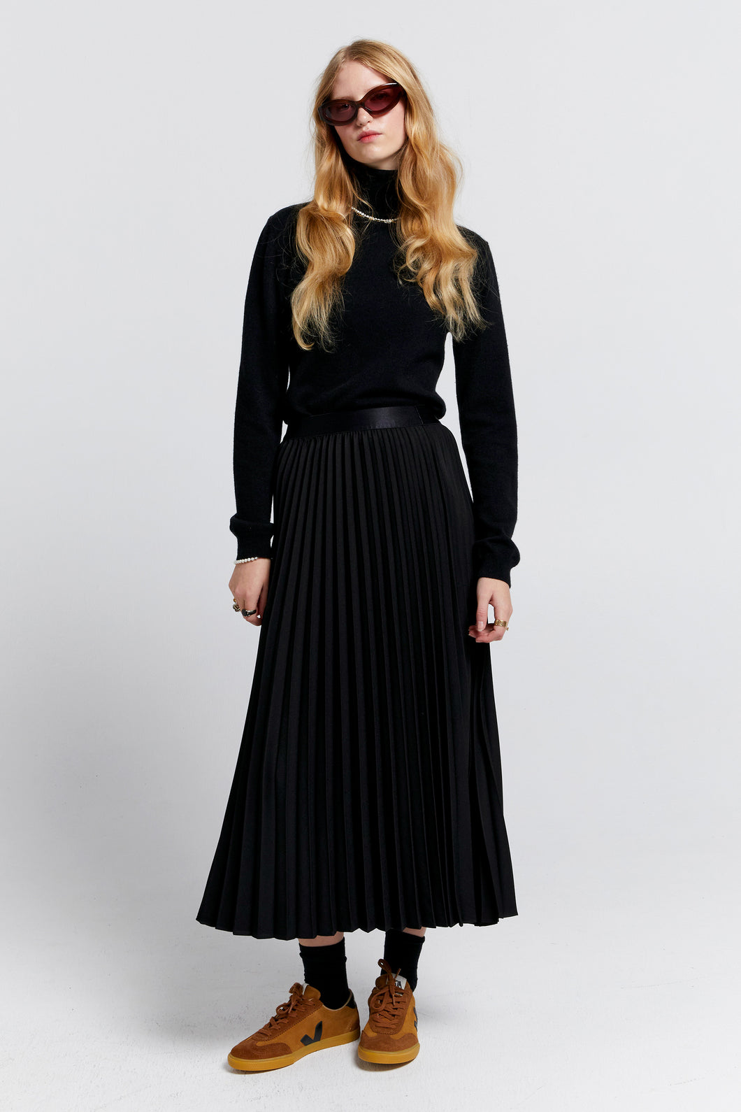 KAREN WALKER SUNRAY PLEATED SKIRT BLACK