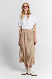 KAREN WALKER SUNRAY PLEATED SKIRT CHAMPAGNE