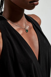 STOLEN GIRLFRIENDS CLUB LOVE CLAW NECKLACE SILVER MOODSTONE