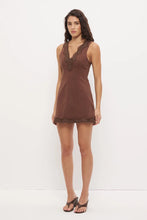 Load image into Gallery viewer, MON RENN LACIE DENIM MINI DRESS MOCHA
