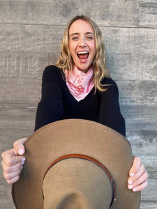 DARK HAMPTON x KAYLEE BELL COWBOY UP PINK PETITE SILK SCARF