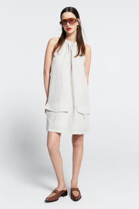 KAREN WALKER WARDIAN BOW BACK DRESS NATURAL