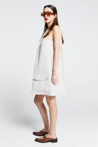 KAREN WALKER WARDIAN BOW BACK DRESS NATURAL