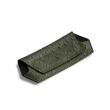Load image into Gallery viewer, FOX &amp; LEO GLASSES CASE OSTRICH PRINT OLIVE
