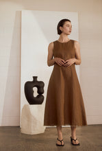 Load image into Gallery viewer, MARLOW FLORENCE LINEN DRESS BURNT UMBER
