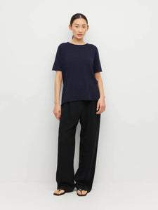 JHL BY JULIETTE HOGAN CREW CASHMERE TEE NAVY