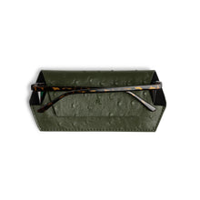 Load image into Gallery viewer, FOX &amp; LEO GLASSES CASE OSTRICH PRINT OLIVE
