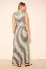 Load image into Gallery viewer, MØN RENN DALLAS DRESS BLUE/BROWN STRIPE

