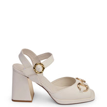 Load image into Gallery viewer, KATHRYN WILSON TRIXIE HEEL WHITE CALF
