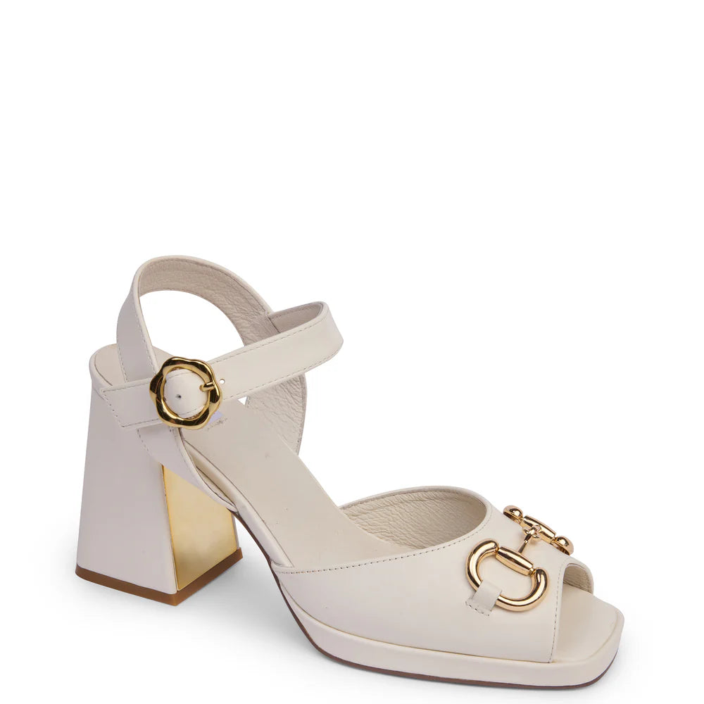 KATHRYN WILSON TRIXIE HEEL WHITE CALF
